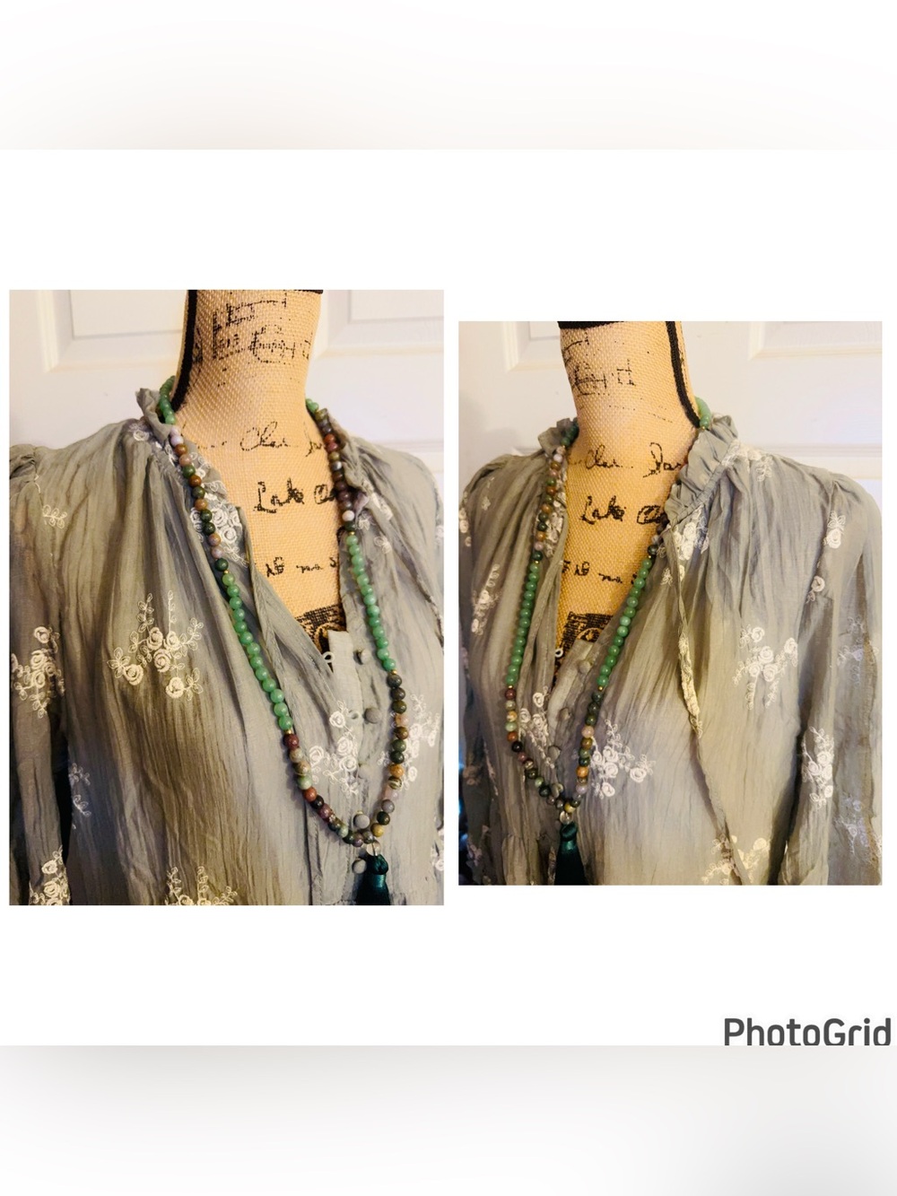 Boho Tiered Maxi Dress in Sage Green - Picture 6 of 12